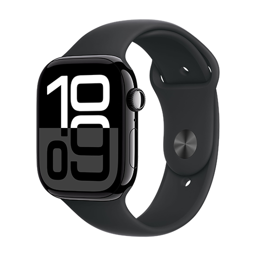[195949563027] Watch Apple Watch Series 10 GPS 46mm Jet Black Aluminium Case with Sport Band S/M - Black