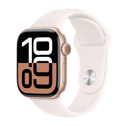 [195949562976] Watch Apple Watch Series 10 GPS 42mm Rose Gold Aluminium Case with Sport Band M/L - Light Blush