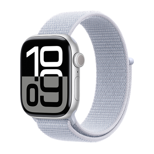 [195949562921] Watch Apple Watch Series 10 GPS 42mm Silver Aluminium Case with Sport Loop - Blue Cloud