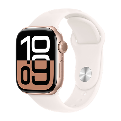 [195949562969] Watch Apple Watch Series 10 GPS 42mm Rose Gold Aluminium Case with Sport Band S/M - Light Blush