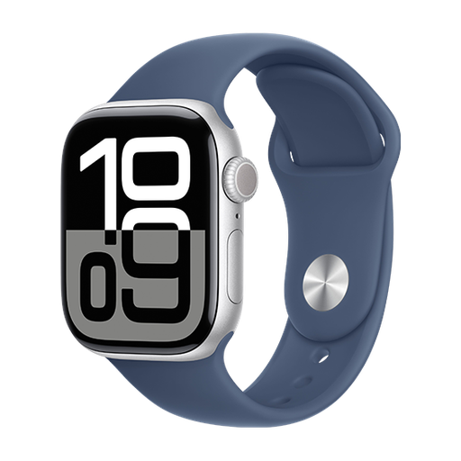 [195949565090] Watch Apple Watch Series 10 GPS 42mm Silver Aluminium Case with Sport Band M/L - Denim