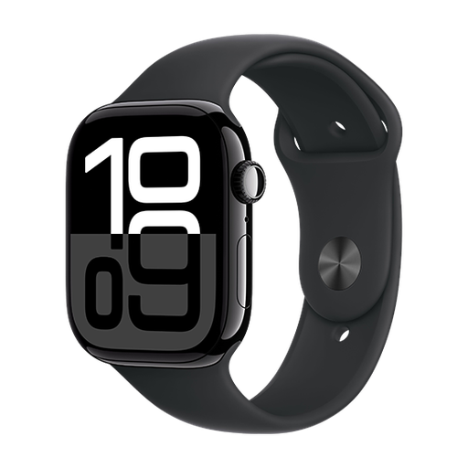 [195949565205] Watch Apple Watch Series 10 GPS 46mm Jet Black Aluminium Case with Sport Band S/M - Black