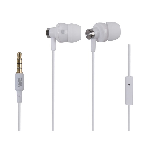 [WEINTRAMICBL] Ecouteurs avec micro blanc 1.2m - jack 3.5mm diamètre driver 10mm impédance 32Oh