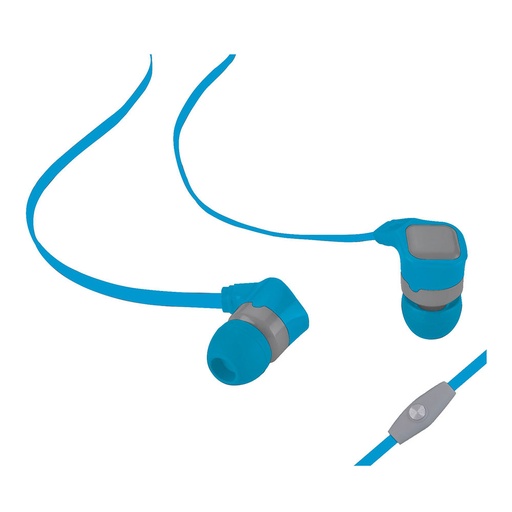 [WEINTRAMICPLATBG] Ecouteurs avec micro 1.20m - pla Bi-couleur bleu/gris - jack 3.5mm diamètre driv