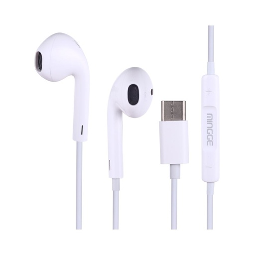 [WEINTRAMICUSBCBL] Ecouteurs  WE avec connecteur USB-C de couleur blanche C ble 1,20 m. Bouton mult