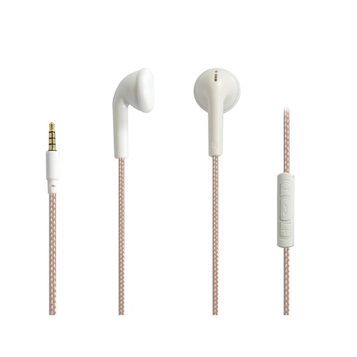 [WEINTRANYR] Ecouteurs avec micro OR ROSE cable nylon - 1.20m avec microphone