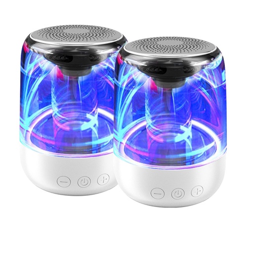 [WEENCTWS2PBL] Pack d'enceinte BT 2pcs WE, 5W*2 BT 5,0, Lecteur de carte Micro SD Batterie 1000