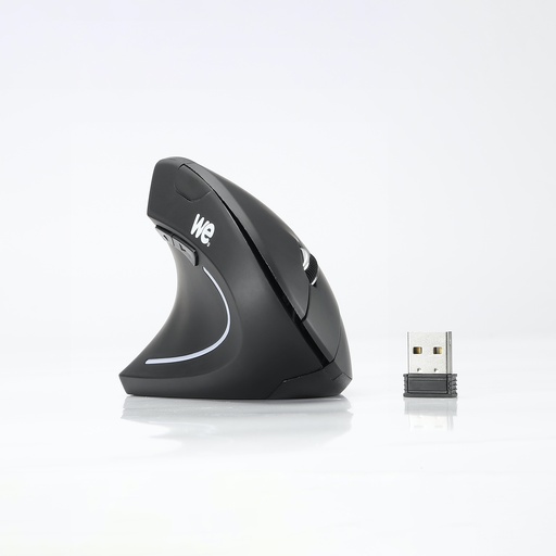 [WESOURERGOSFILG] Souris verticale sans fil GAUCHER 5 boutons et 1 molette DPI 800-1200-1600 noire