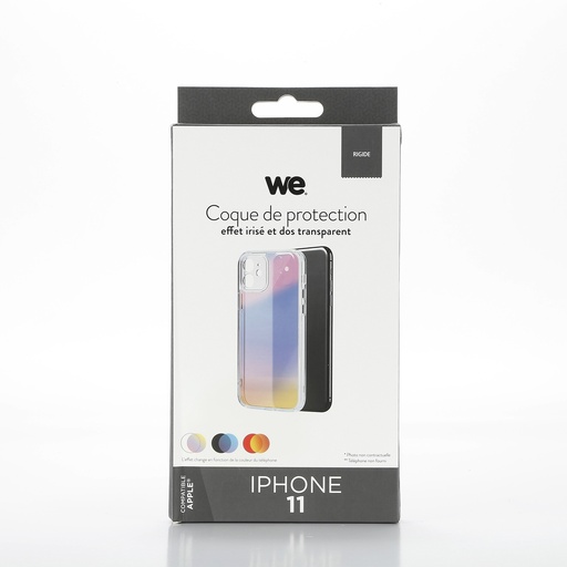 [WECOQIRISEETRANSI11] WE Coque de protection IRISEE TRANSPARENT IPHONE 11: effet irisé transparent - c