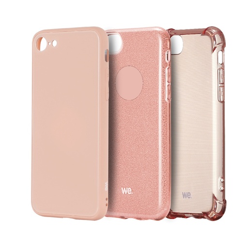 [WEBUNDLEI78SE20ROSE] WE Pack de 3 coques de protection IPHONE 7 / 8 / SE 2020 / SE 2022 Rose: Coque G