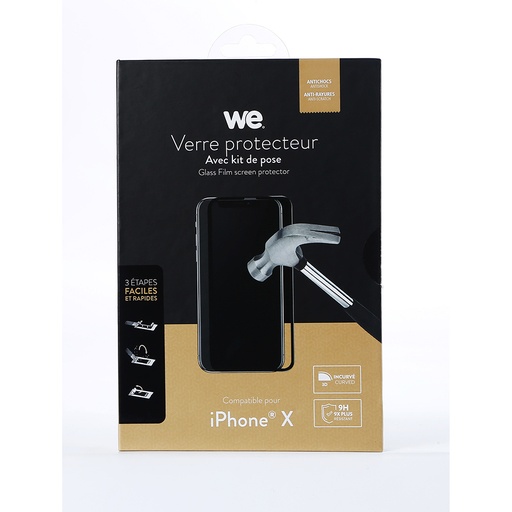 [WEAPPVERIX] ***WE Verre trempé APPLE IPHONE X / XS - Avec kit de pose
