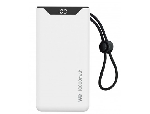 [WEBATT10000USBAUSBCB] Batterie de secours WE, Power Bank, 10 000 mAh, couleur BLANC 1 port USB-A +1 po