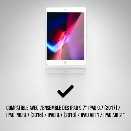 [WE009IPAD] Protection d'écran iPad 9.7'' (2016 2017, 2018), iPad AIR 1 & 2 Conception en ve