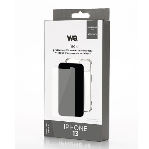 [WEBUNDLETPUI13] WE PACK verre trempé et coque de protection transparente IPHONE 13