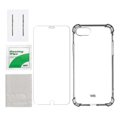 [WEBUNDLETPUISE222] WE PACK verre trempé et coque de protection transparente IPHONE 7 / 8 / SE 2020