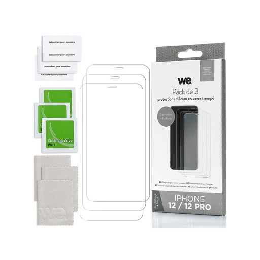 [WEBUNDLEVTI12] WE BUNDLE 3 verres trempés IPHONE 12 / 12 PRO