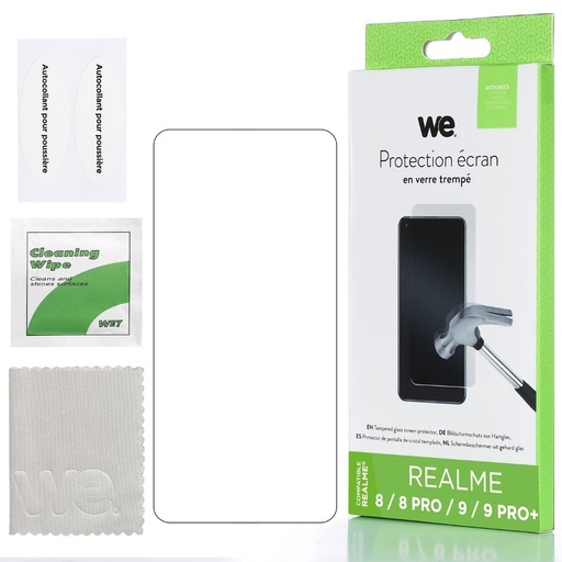 [WE009REALME9] ***WE Verre trempé REALME 8 / 8 PRO / 9 / 9 PRO +