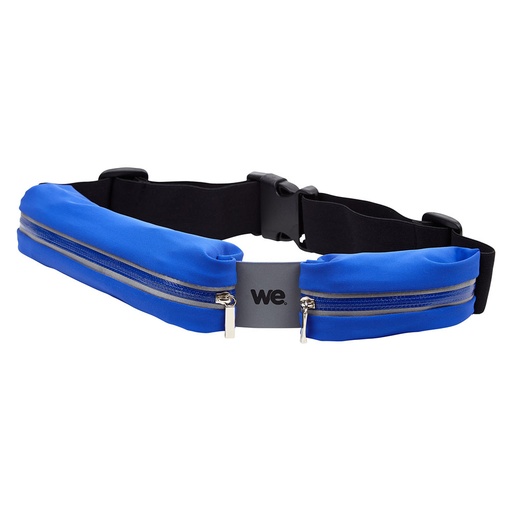 [WESPCEINTB] Ceinture sport bleue en Lycra Waterpoof, double poche Universel jusqu'à smartpho