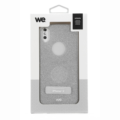 [WECOQPAIIXA] ***We coque de protection PAILLETTES APPLE IPHONE X Argent