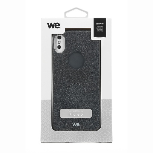[WECOQPAIIXN] ***We coque de protection PAILLETTES APPLE IPHONE X Noir
