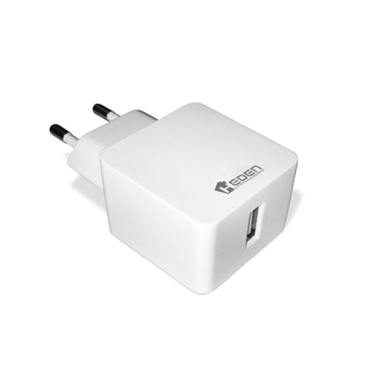 [WEAL1USB24B2] Chargeur secteur 1 USB 2.4A = 12W, coloris blanc