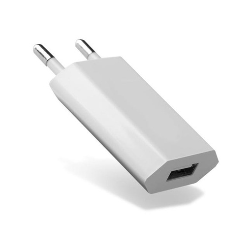 [WEAL1USBB] Chargeur secteur 1 USB 1A = total 5W blanc design plat