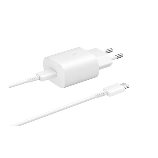 [EP-TA800XWEGWW] CHARGEUR SECTEUR ULTRA RAPIDE 25W USB Type-C to Type-C 1m Blanc avec cable SAMSU