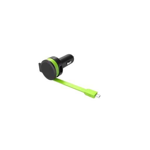 [WEACMICROUSBINT] Charg voiture + c ble micro USB int Chargeur 2.4A - c ble 58cm C ble enroulé + 1