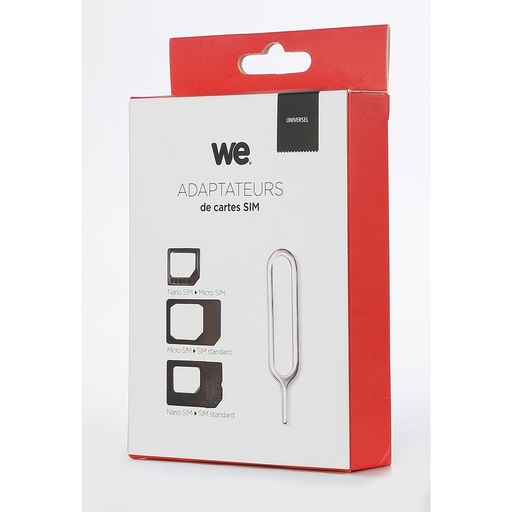 [WEADPSIM2] Adaptateurs pour carte SIM Lot de 3 adp + pointe métal nano/Micro/standard