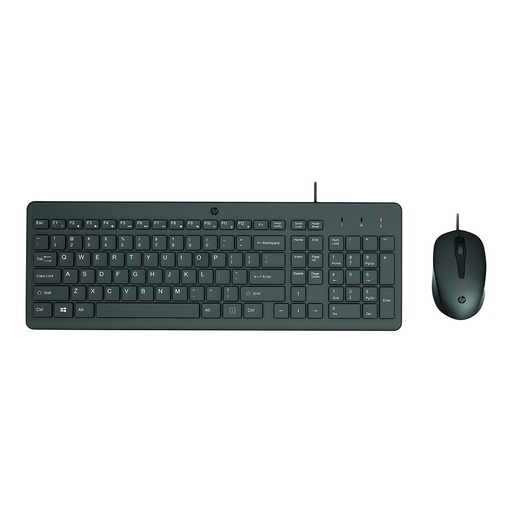 [240J7AA] Clavier et souris filaires HP 150 Noir, QWERTY, précis et ergonomiques, clavier