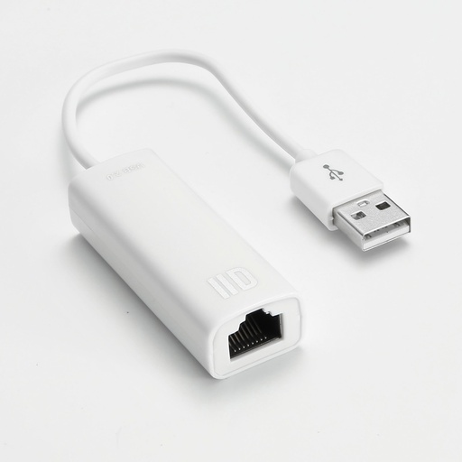 [D2ADPUSB2RJ45] Adapateur USB2.0 m le/RJ45 femelle blanc - compatible 10/100Mbps Plug&Play