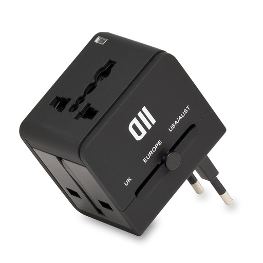 [D2ADPVOY2USBN] Adaptateur multi pays 2USB 2A noir