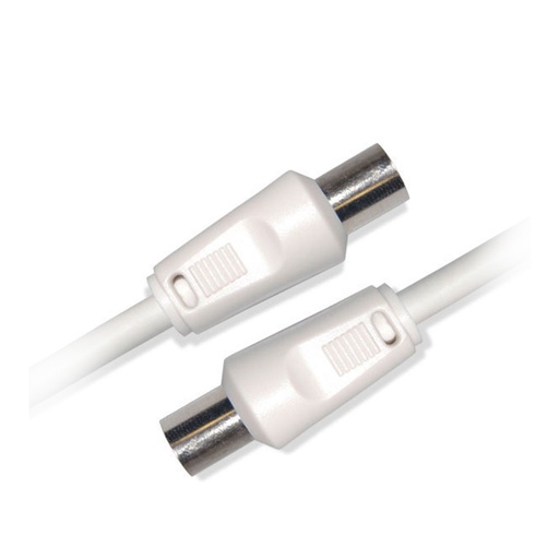 [D2COAX500] C ble Coaxial m le /femelle 9,52mm + 1 adaptateur m le/m le 5 m Blanc