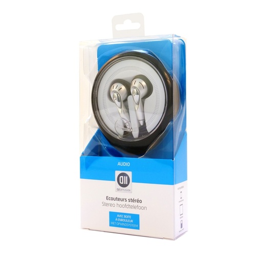 [D2DHEB184] ***Ecouteurs Jack 3.5mm Bo te à enrouleur - 1.10 m Fiches Or D2 Diffusion