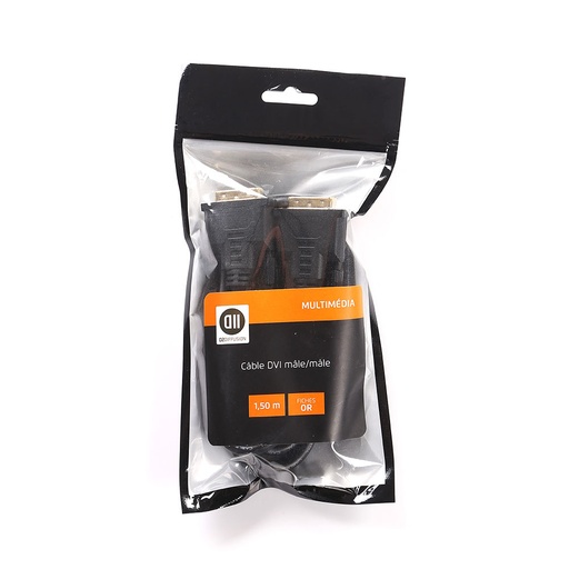 [D2DVIDVI150SACH] C ble DVI/DVI m le/m le 1.5m noir vendu en SACHET DVI-I 24+5