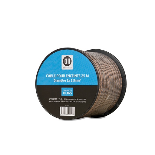 [D2ENC2525] C ble pour enceintes 2x 2,5mm  25 m