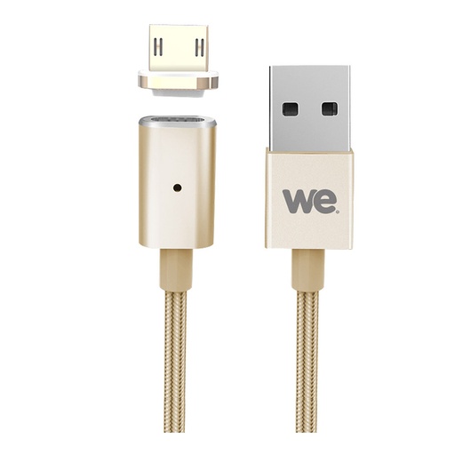 [WEUSBMICROMAG120O] C ble USB/micro USB magnétique or - nylon tressé - 1.20m