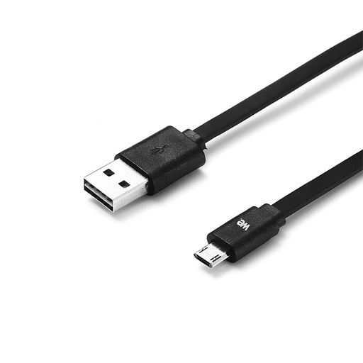 [WEUSBMICROPLREV100N] C ble USB/micro USB plat 1m noir - reversible