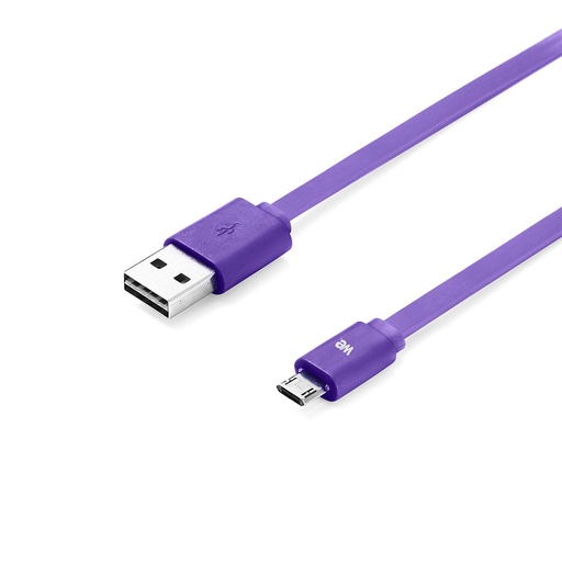 [WEUSBMICROPLREV100VI] C ble USB/micro USB plat 1m violet - reversible