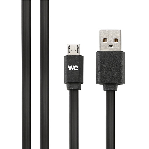 [WEUSBMICROPLREV200N] C ble USB/micro USB plat 2m noir - connecteurs réversibles