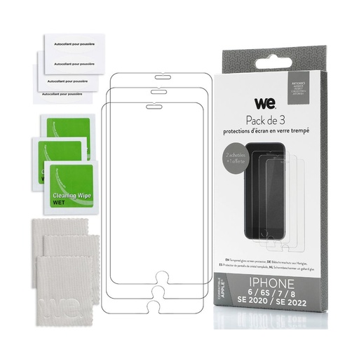 [WEBUNDLEVTISE22] WE BUNDLE 3 verres trempés IPHONE 7 / 8 / SE 2020 / SE 2022