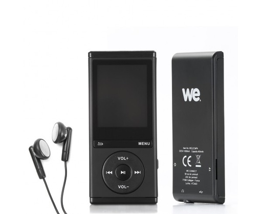 [WELECMP4] Lecteur MP4 8Go lecture audio et video, Radio FM, Bluetooth V4,0, Podomètre noir