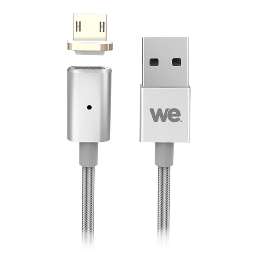 [WEUSBMICROMAG100A] C ble USB/micro USB magnétique argent - nylon tressé - 1m