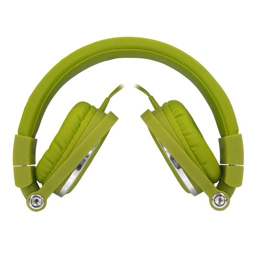 [WECASFILVE] Casque filaire vert avec micro c ble 1.50m arceau réglable effect peau de p che