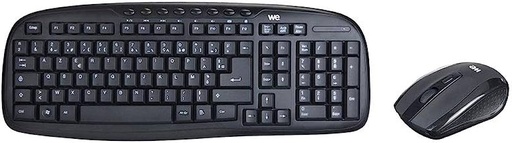 [WECLASOUSFIL] Bundle Clavier + Souris Sans Fil WE 1600 DPI / 8 touches multimédias 2.4 GHz / P