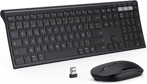[WECLASOUSFILBTBL] Bundle clavier souris WE sans fil connexion BT et 2.4Ghz aspect Alu, connexion m
