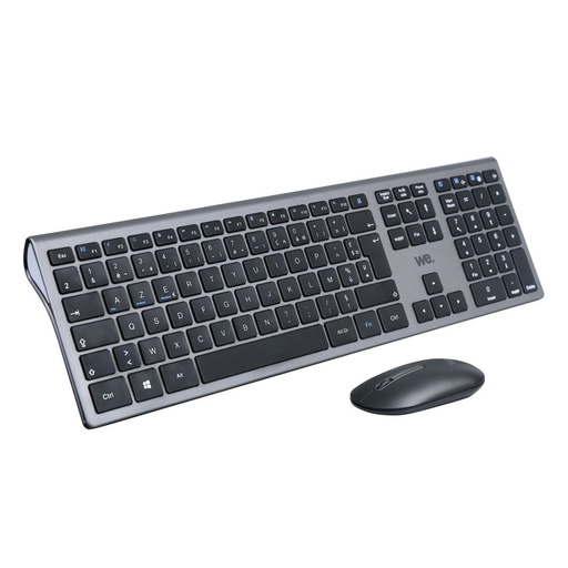 [WECLASOUSFILBTN] Bundle clavier souris WE sans fil connextion BT et 2.4Ghz aspect Alu, connexion