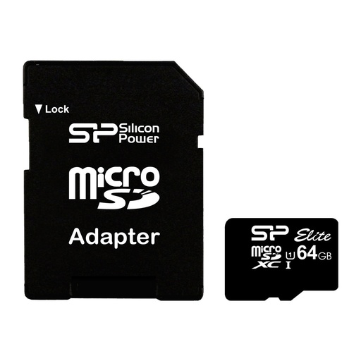 [SP064GBSTXBU1V10SP] CARTE MEMOIRE SILICON POWER MICRO-SDXC Class Elite 64GB + adapt SP064GBSTXBU1V10