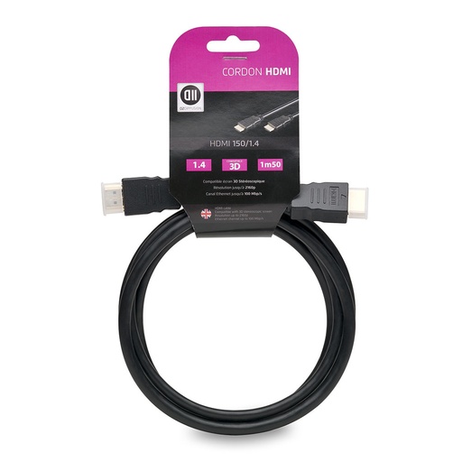 [D2HDMI150CAV] C ble HDMI m le/m le 1m50 Accroche Cavalier