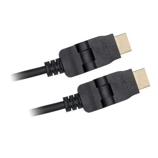 [D2HDMI150ROT] C ble HDMI m le/m le - 1m50 noir inclinable à 180
